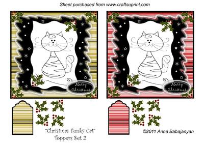 Christmas Funky Cat Toppers Set 2