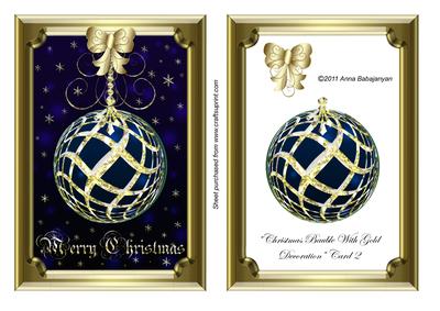 Christmas Bauble with Gold Decoration Card 2