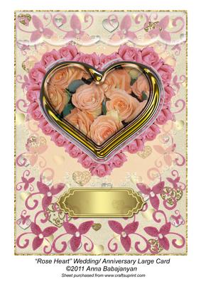 Rose Heart Wedding / Anniversary Large Card