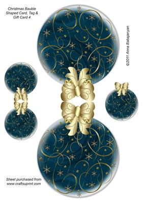 Christmas Bauble Shaped Card, Tag & Gift Card 4