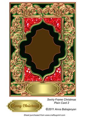 Swirly Frame Christmas Plain Card 2