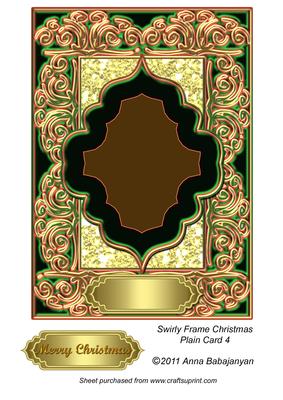 Swirly Frame Christmas Plain Card 4