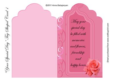 Your Speical Day Tag Shaped Card 1