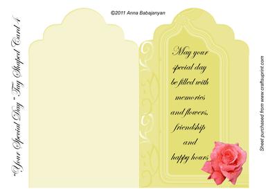 Your Speical Day Tag Shaped Card 4