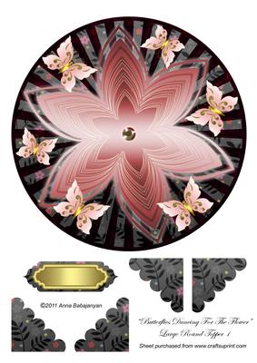 Butterflies Dancing for the Flower Large Round Topper 1