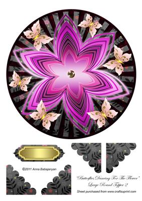 Butterflies Dancing for the Flower Large Round Topper 2