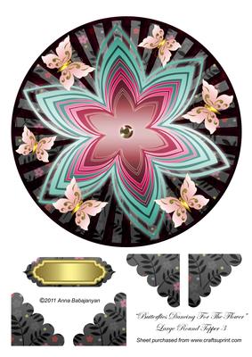 Butterflies Dancing for the Flower Large Round Topper 3