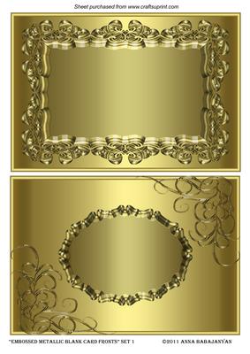 Embossed Metallic Blank Card Fronts Set 1