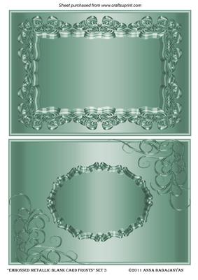 Embossed Metallic Blank Card Fronts Set 3