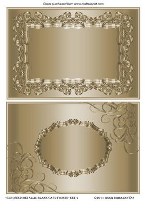 Embossed Metallic Blank Card Fronts Set 4