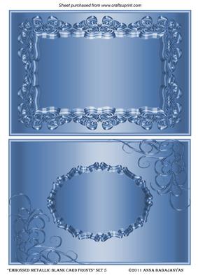 Embossed Metallic Blank Card Fronts Set 5
