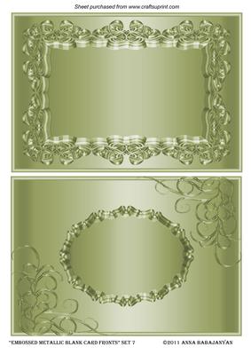 Embossed Metallic Blank Card Fronts Set 7