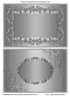 Embossed Metallic Blank Card Fronts Set 9