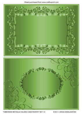 Embossed Metallic Blank Card Fronts Set 10