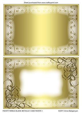 Frosty Swirls Blank Metallic Card Fronts 1