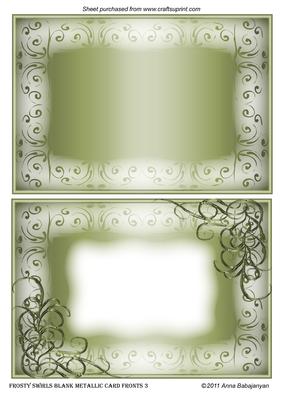 Frosty Swirls Blank Metallic Card Fronts 3