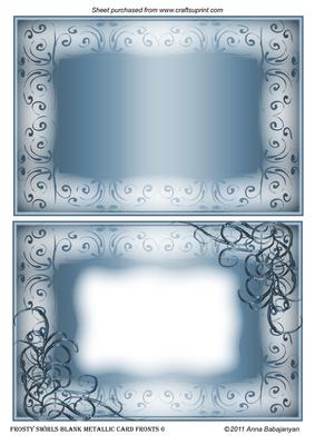 Frosty Swirls Blank Metallic Card Fronts 6