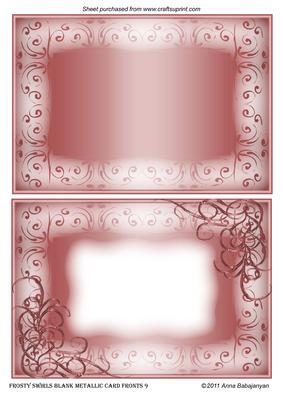 Frosty Swirls Blank Metallic Card Fronts 9