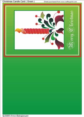 Christmas Candle Card ( Green )