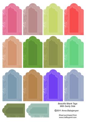 Beautiful Blank Tags with Swirly Side