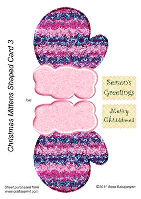 Christmas Mittens Shaped Card 3