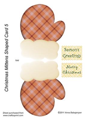 Christmas Mittens Shaped Card 5