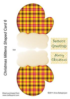 Christmas Mittens Shaped Card 6
