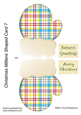 Christmas Mittens Shaped Card 7