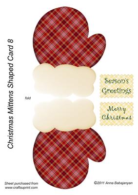 Christmas Mittens Shaped Card 8