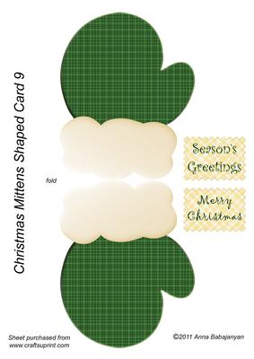 Christmas Mittens Shaped Card 9