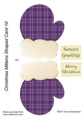 Christmas Mittens Shaped Card 10