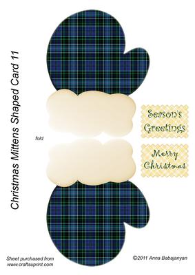 Christmas Mittens Shaped Card 11