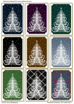 Peaceful Christmas Atc Cards Set 1