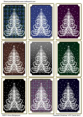Peaceful Christmas Atc Cards Set 2