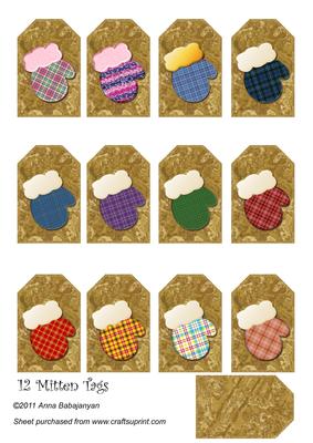 12 Mitten Tags