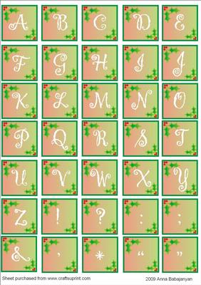 Christmas Holly Alphabet