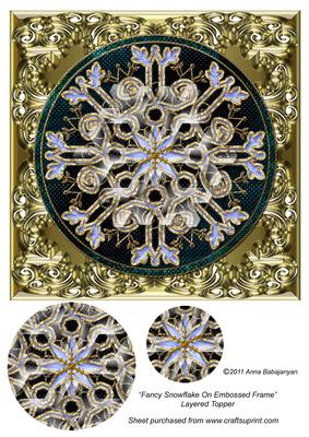 Fancy Snowflake on Embossed Frame Layered Topper