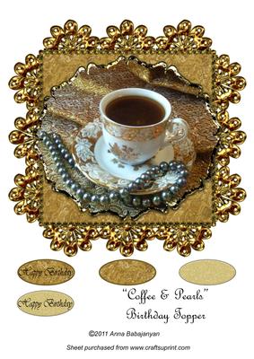 Coffee & Pearls Birthday Topper