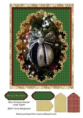 Blue Christmas Bauble Large Topper