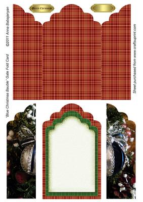 Blue Christmas Bauble Gate Fold Card