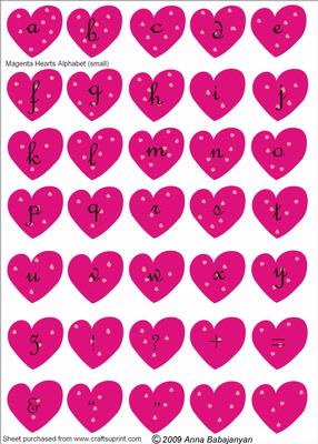 Magenta Hearts Alphabet (small)