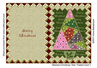 Stitched Christmas Tree Folded Card 1