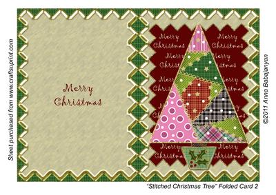 Stitched Christmas Tree Folded Card 2
