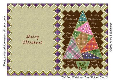 Stitched Christmas Tree Folded Card 3
