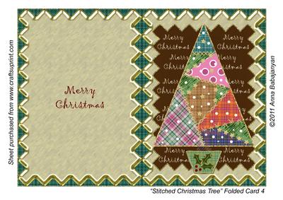 Stitched Christmas Tree Folded Card 4