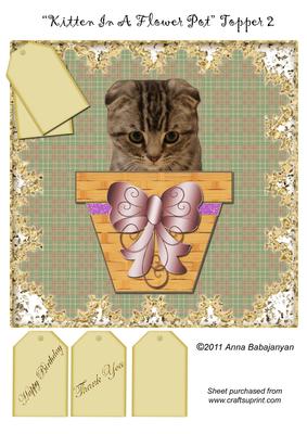 Kitten in a Flower Pot Topper 2