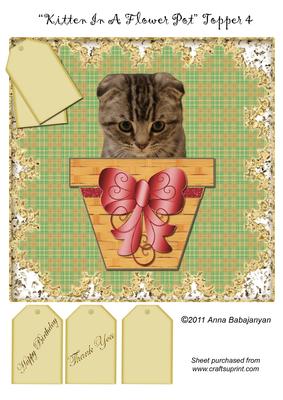 Kitten in a Flower Pot Topper 4