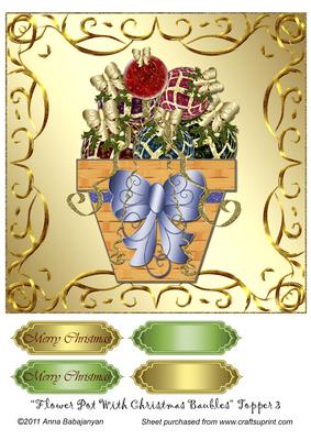 Flower Pot with Christmas Baubles Topper 3