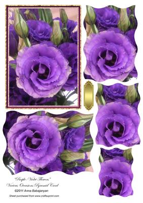 Purple-violet Flowers Various Occasions Pyramid Card