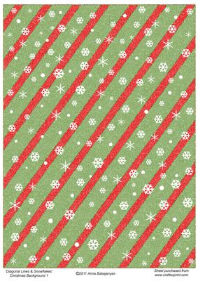 Diagonal Lines & Snowflakes Christmas Background 1